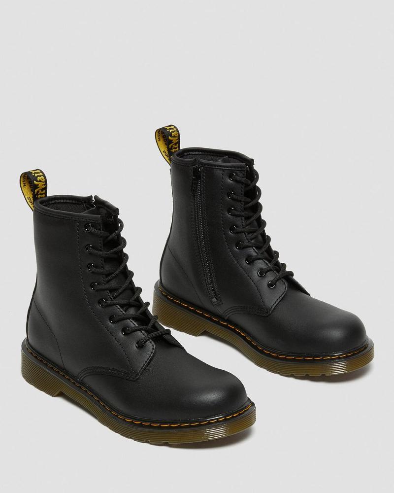 Dr Martens Youth 1460 Softy T Leren Veterlaarzen Kinderen Zwart | NL 110UZG